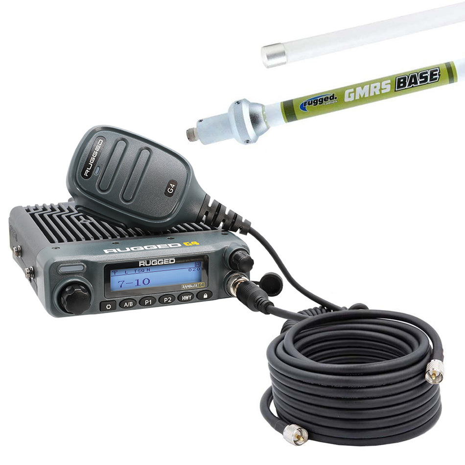 Base Camp - Rambler G4 High Power Mobile Radio with Fiberglass Antenna Kit