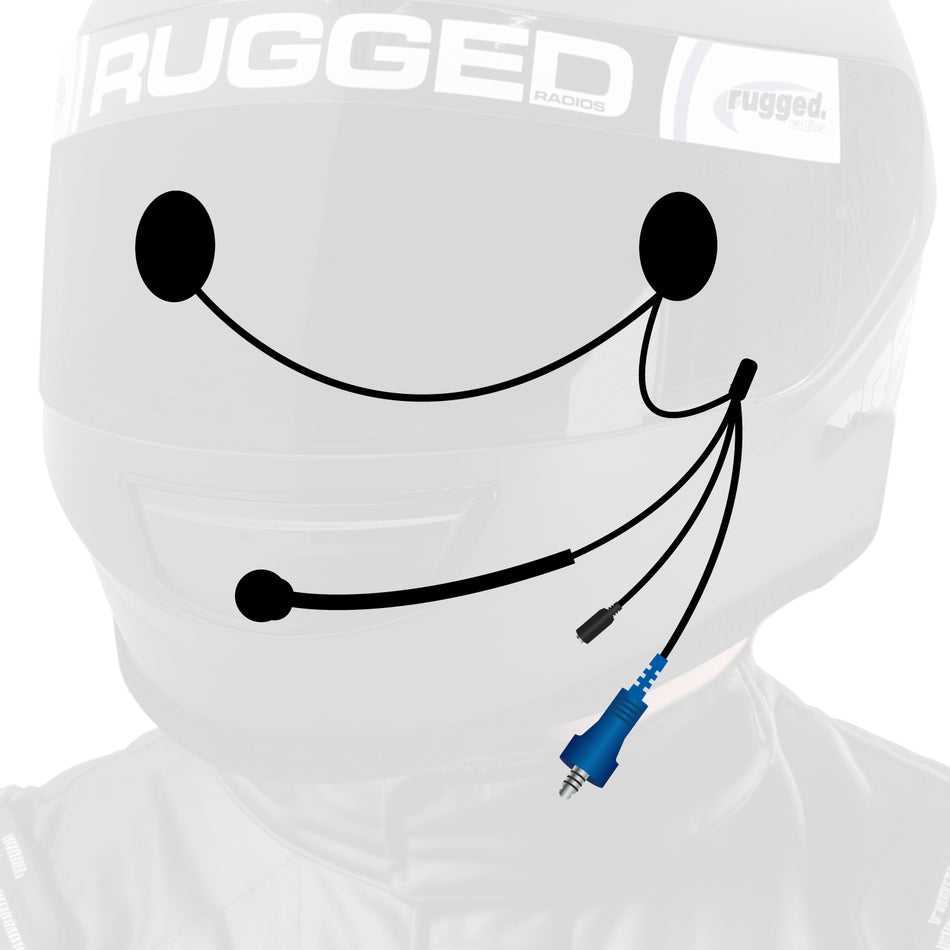 RUGGED Wired Helmet Kit with Alpha Audio Speakers, Mic, and 3.5mm Jack