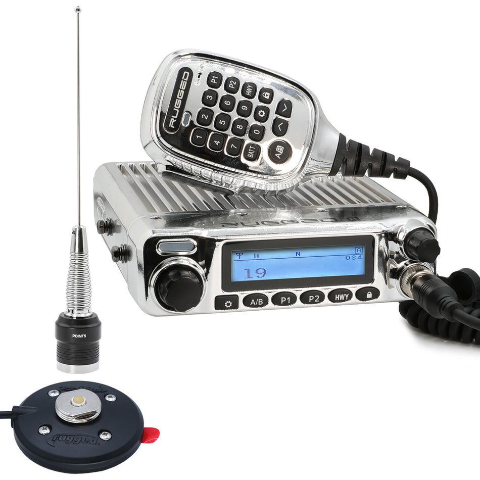 Radio Kit - Chrome G1 ADVENTURE SERIES Waterproof GMRS Mobile Radio with Antenna