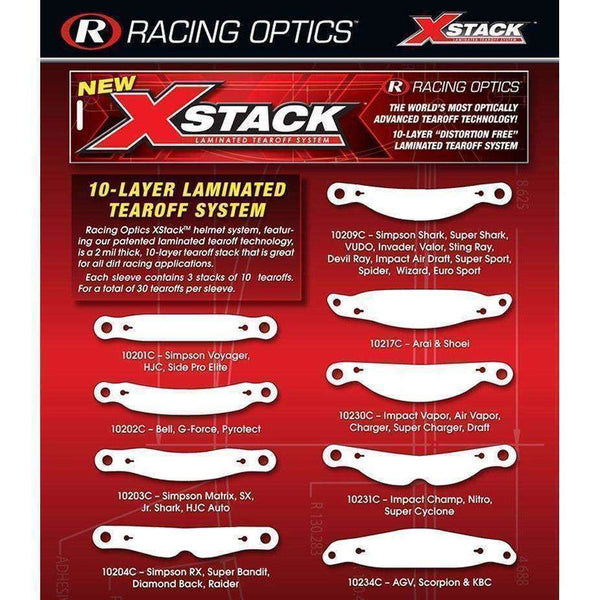 XStack Tear Offs for Impact, Simpson Shark, Vudo, Invader, Sting Ray, Devil  Ray - 10209C